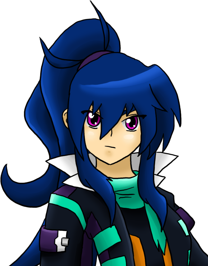 Anime Style Blue Haired Character PNG