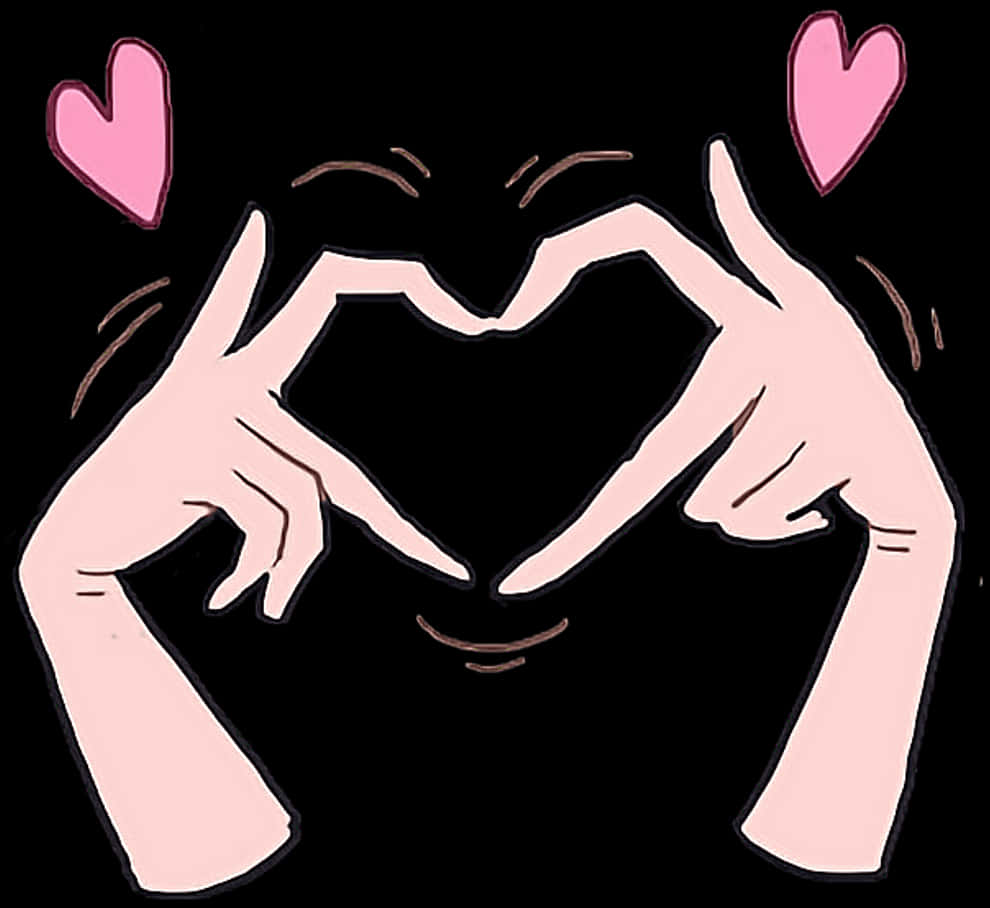 Anime Style Heart Hand Gesture PNG