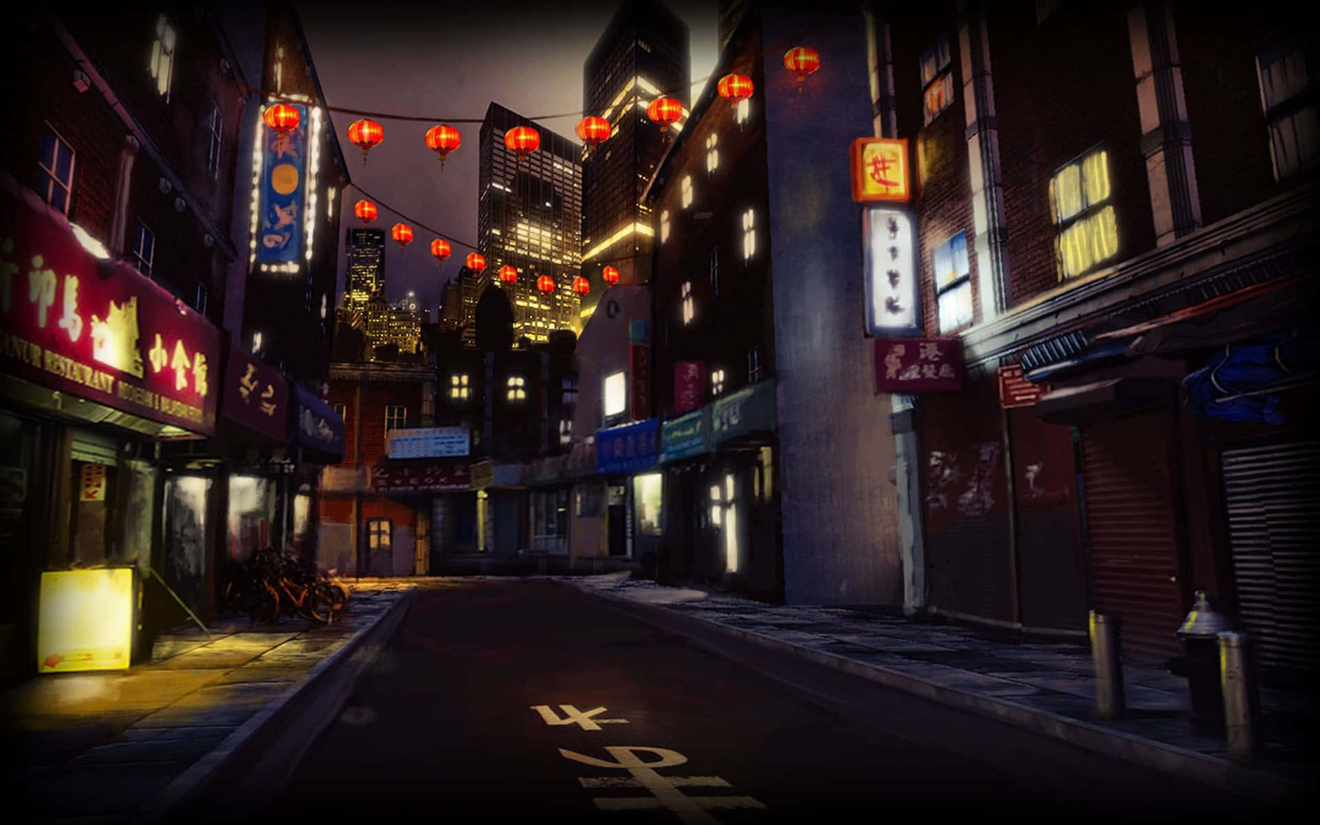 Anime Style_ Nighttime_ Cityscape Wallpaper