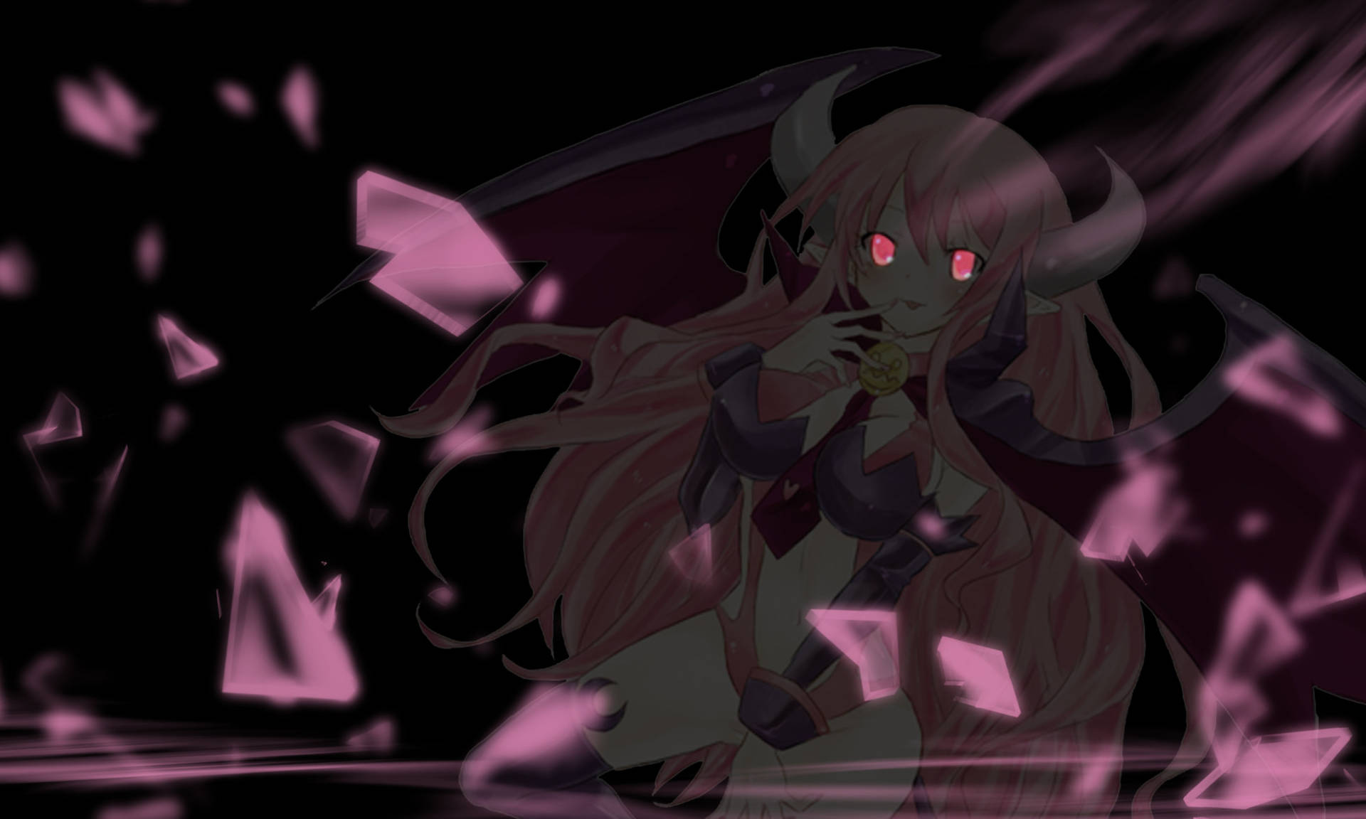 Anime Succubus With Glowing Eyes Wallpaper