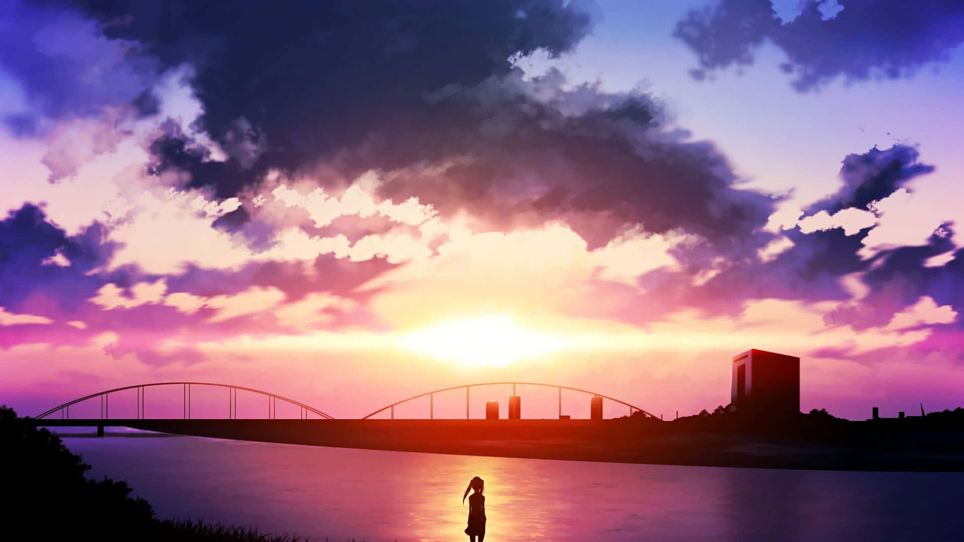 Stunning Anime Sunset Backdrop