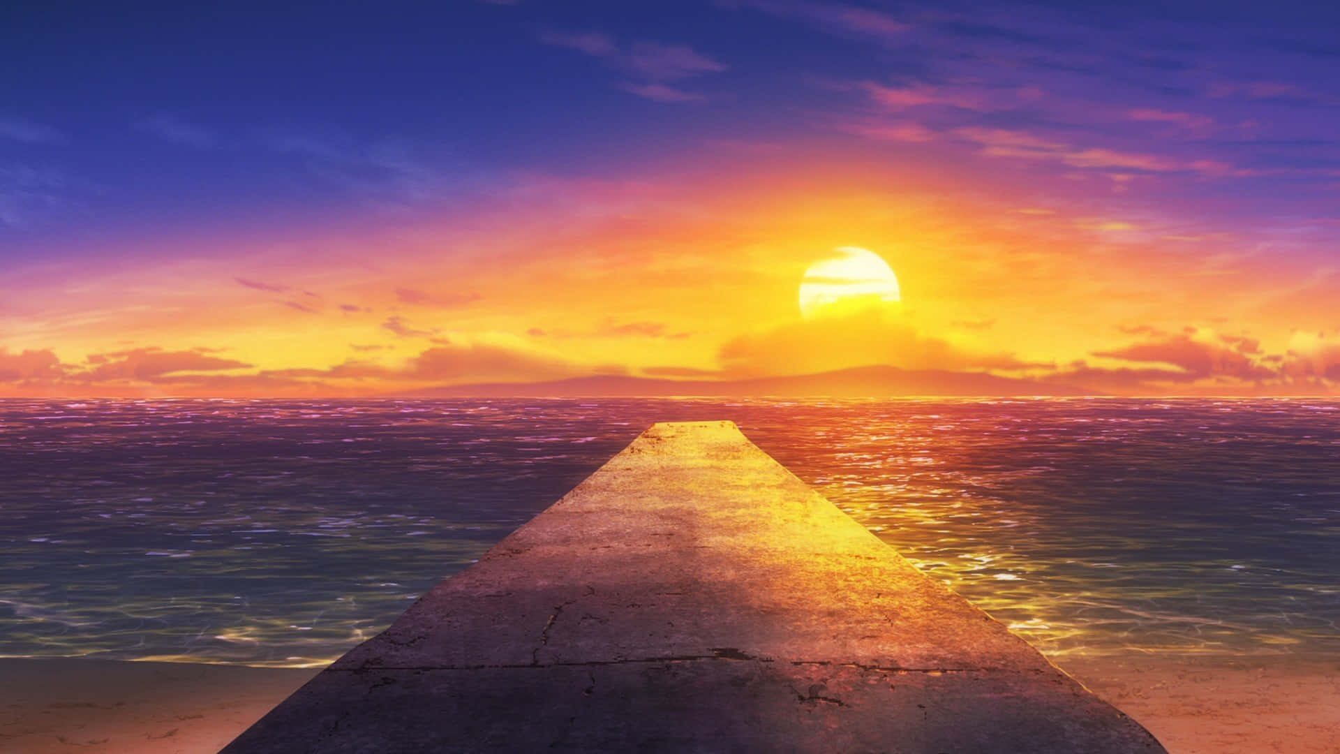 Download Anime Sunset 1920 X 1080 Background 