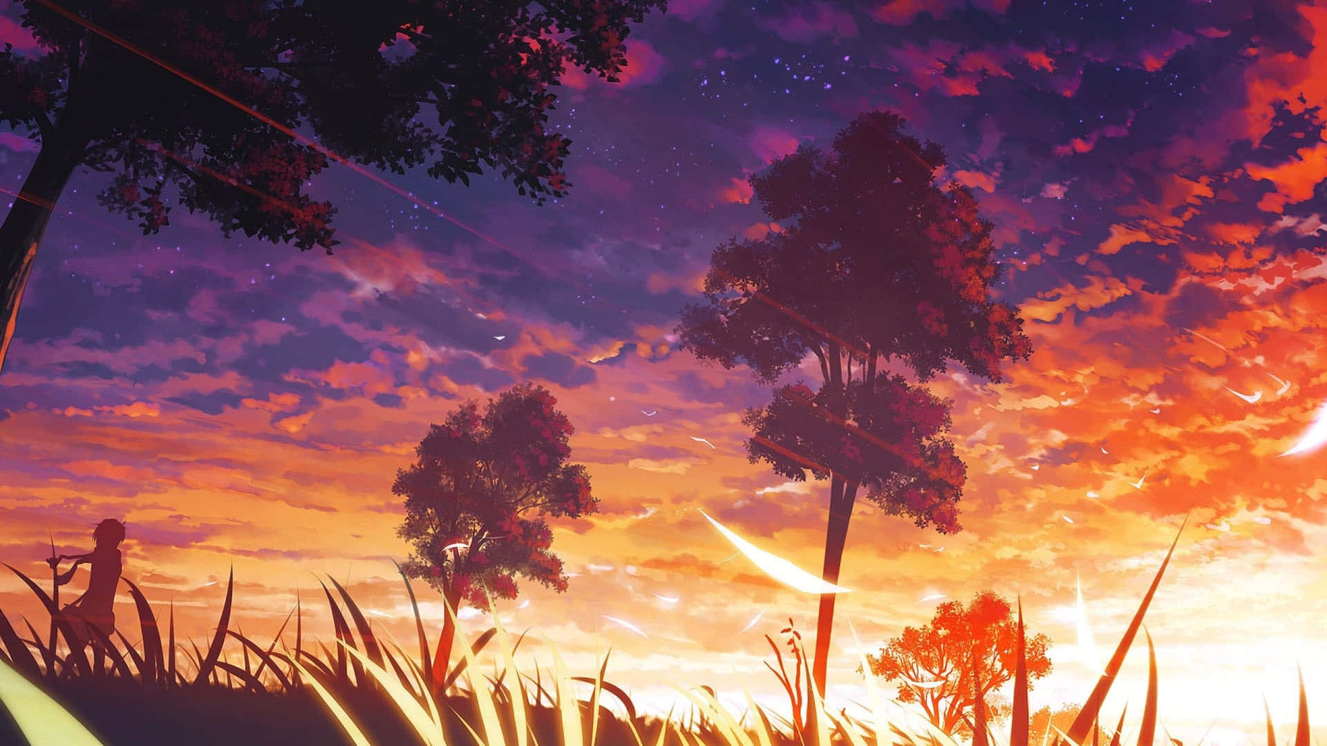 Mesmerizing Anime Sunset - The Perfect Blend of Serenity and Wonder