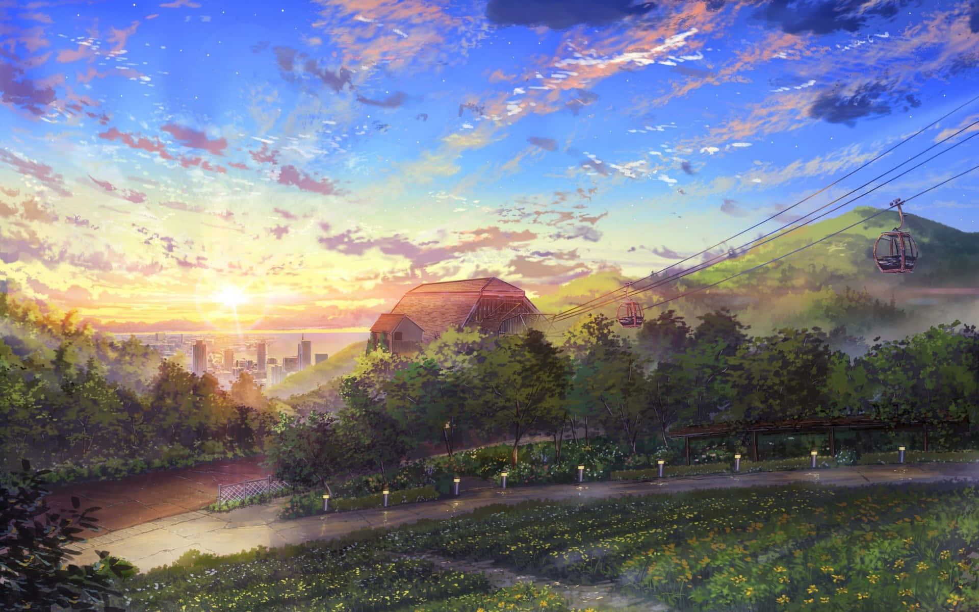 Stunning Anime Sunset Skyline