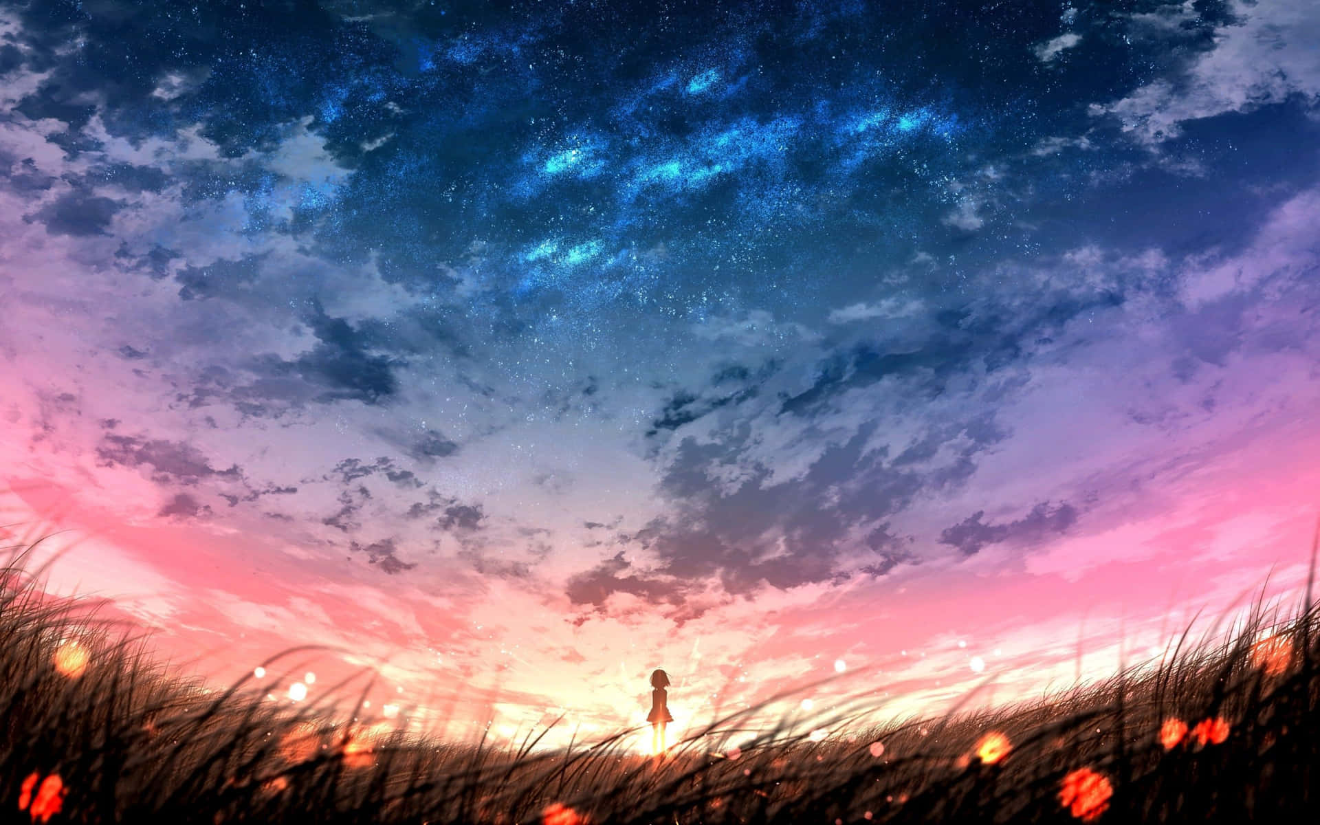 Visions of Tranquility: Majestic Anime Sunset
