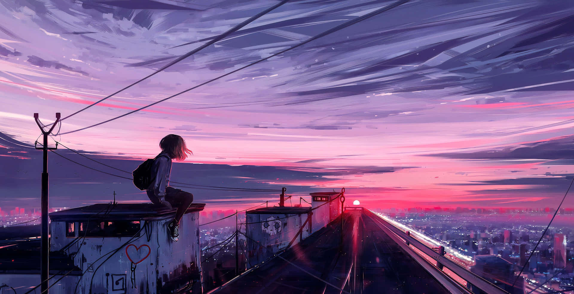 Enchanting Anime Sunset Scenery