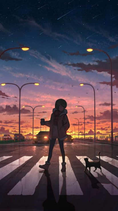 Anime original nature, sunset, HD phone wallpaper | Peakpx