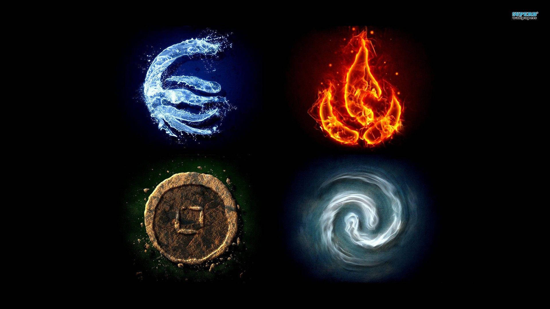 Anime Symbols Avatar The Last Airbender Elements Background