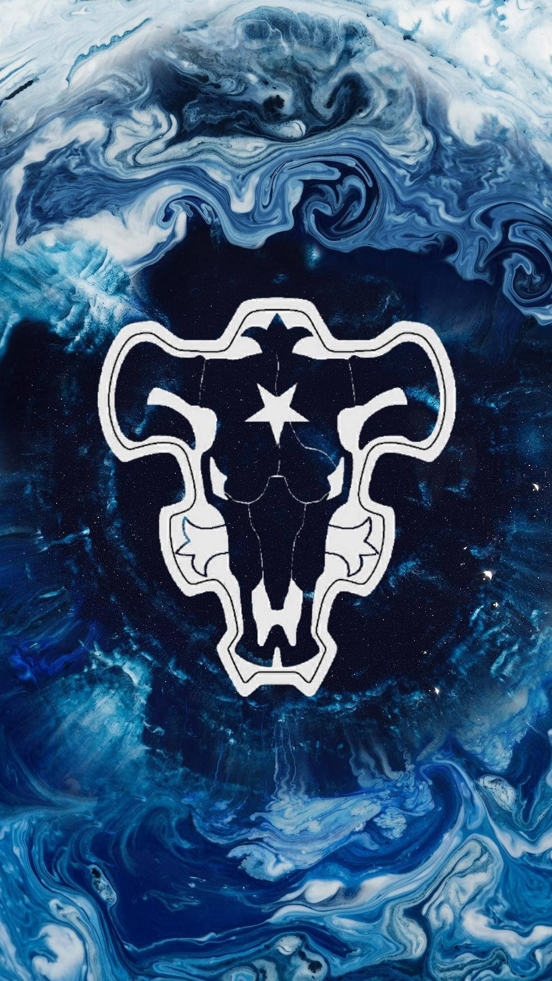 Anime Symbols Black Clover Black Bull Blue And White Wallpaper