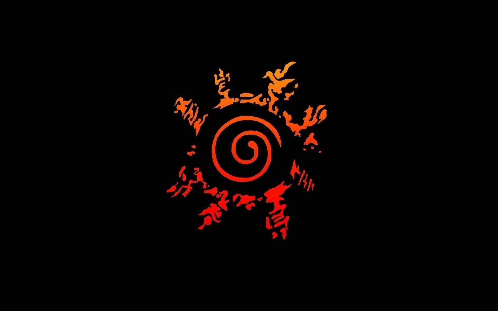 Anime Symbols Naruto Eight Trigrams Sealing Style Orange And Black Background