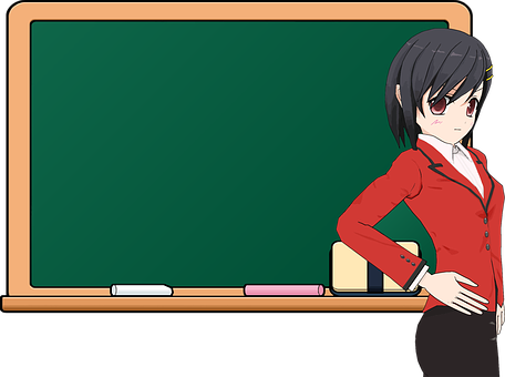 Anime Teacher In Classroom PNG
