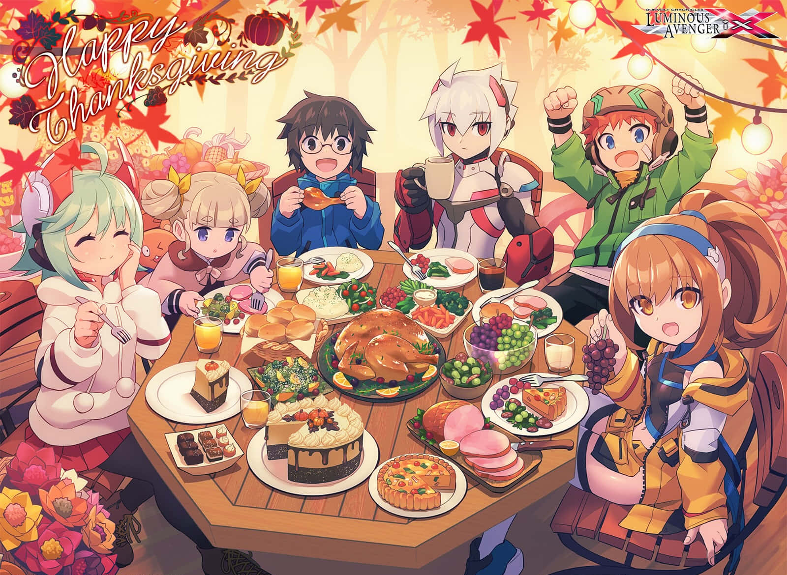 Azure Striker Gunvolt Anime Thanksgiving Wallpaper