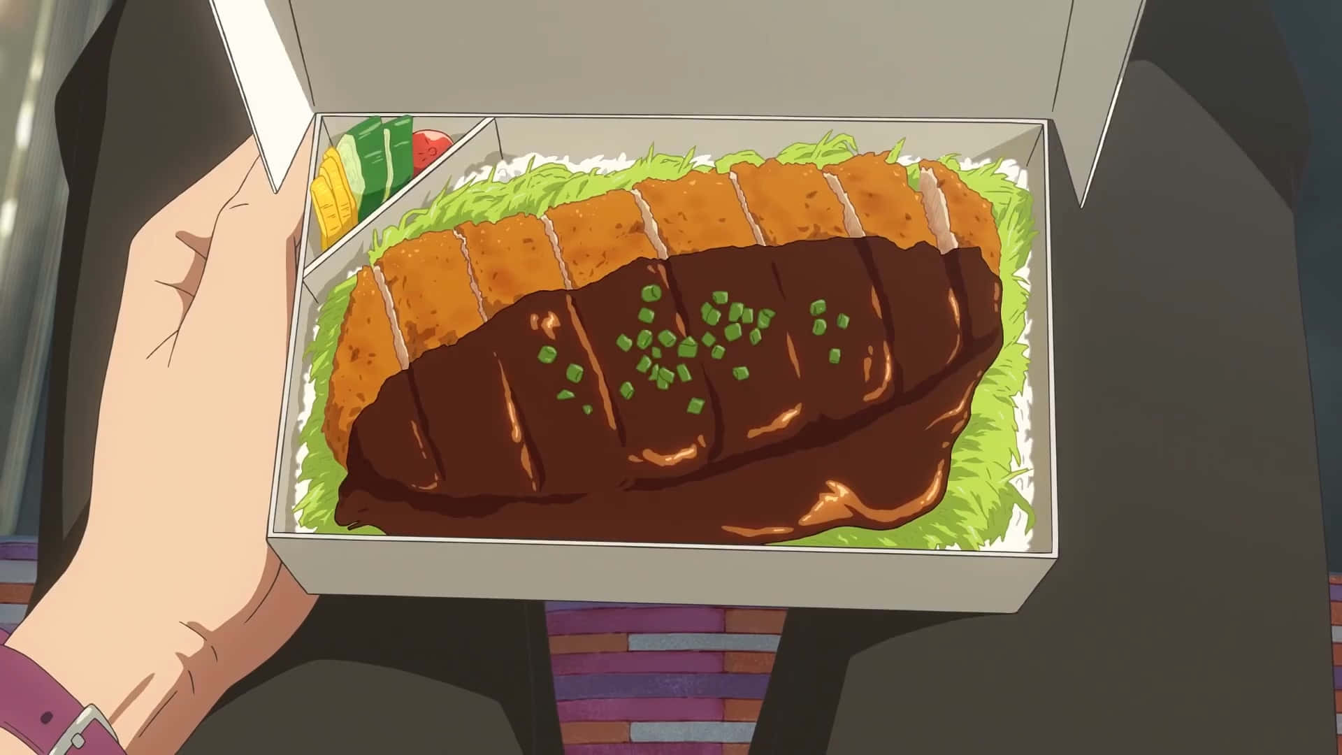 Anime Tonkatsu Bento Box Wallpaper