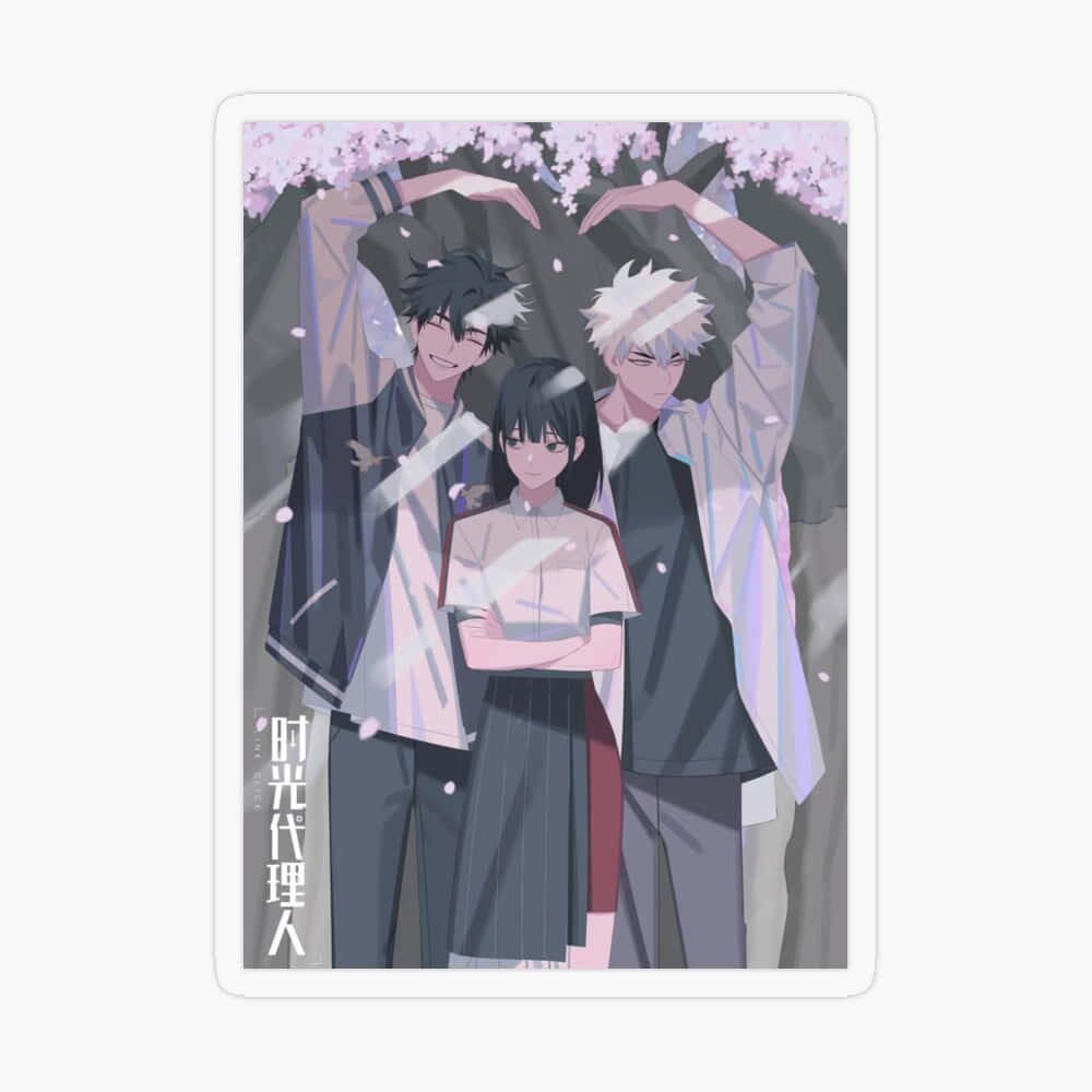 Anime Trio Cherry Blossoms Wallpaper