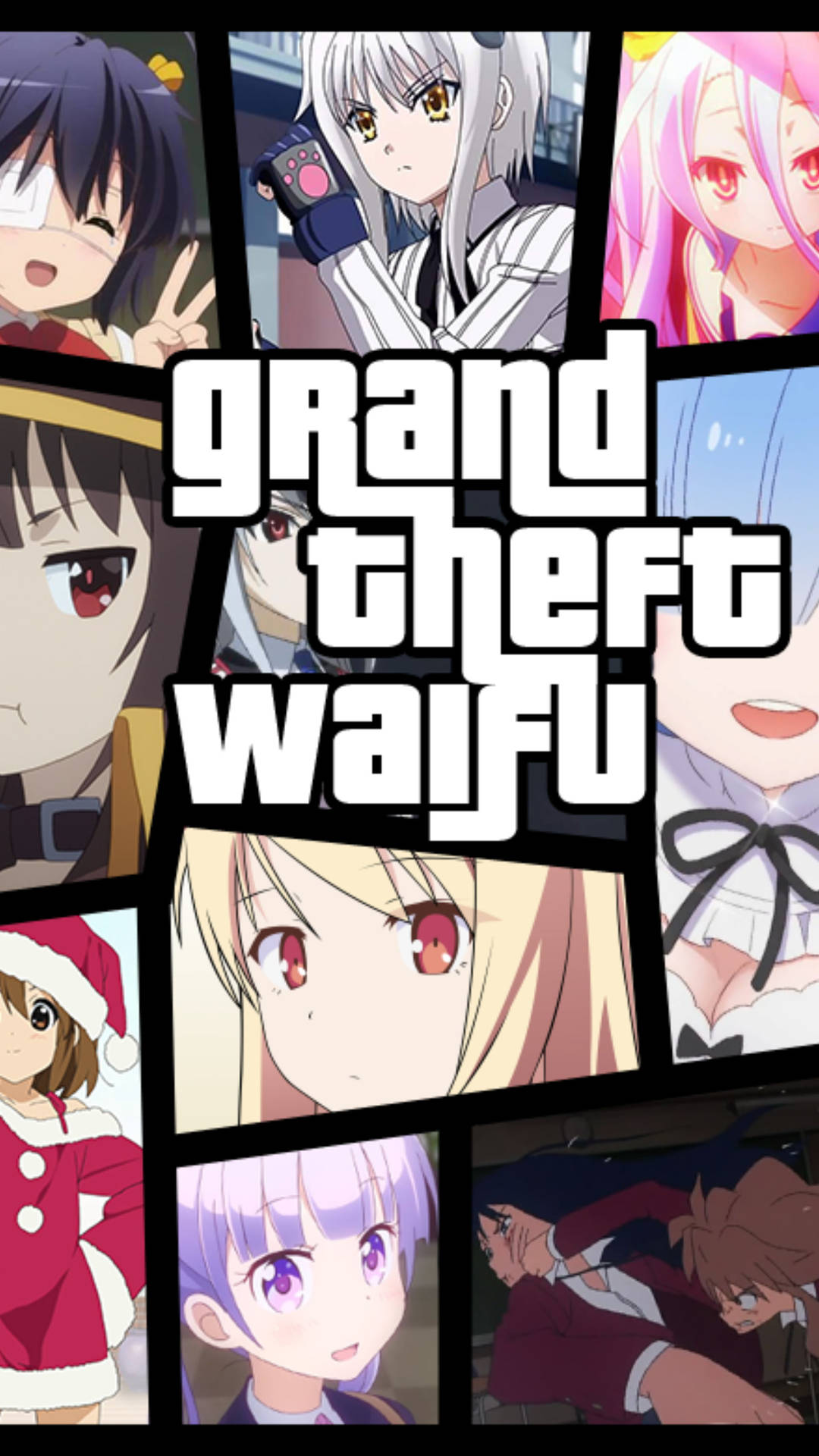 Anime Waifu Grand Theft Waifu Collage Wallpaper