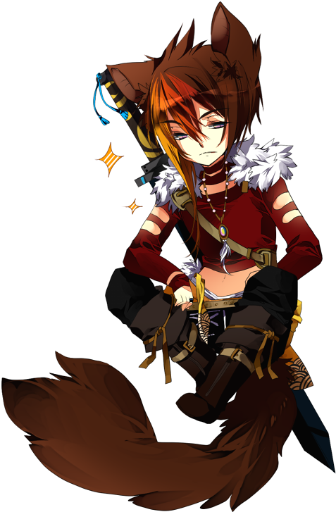 Anime Werewolf Character Art PNG