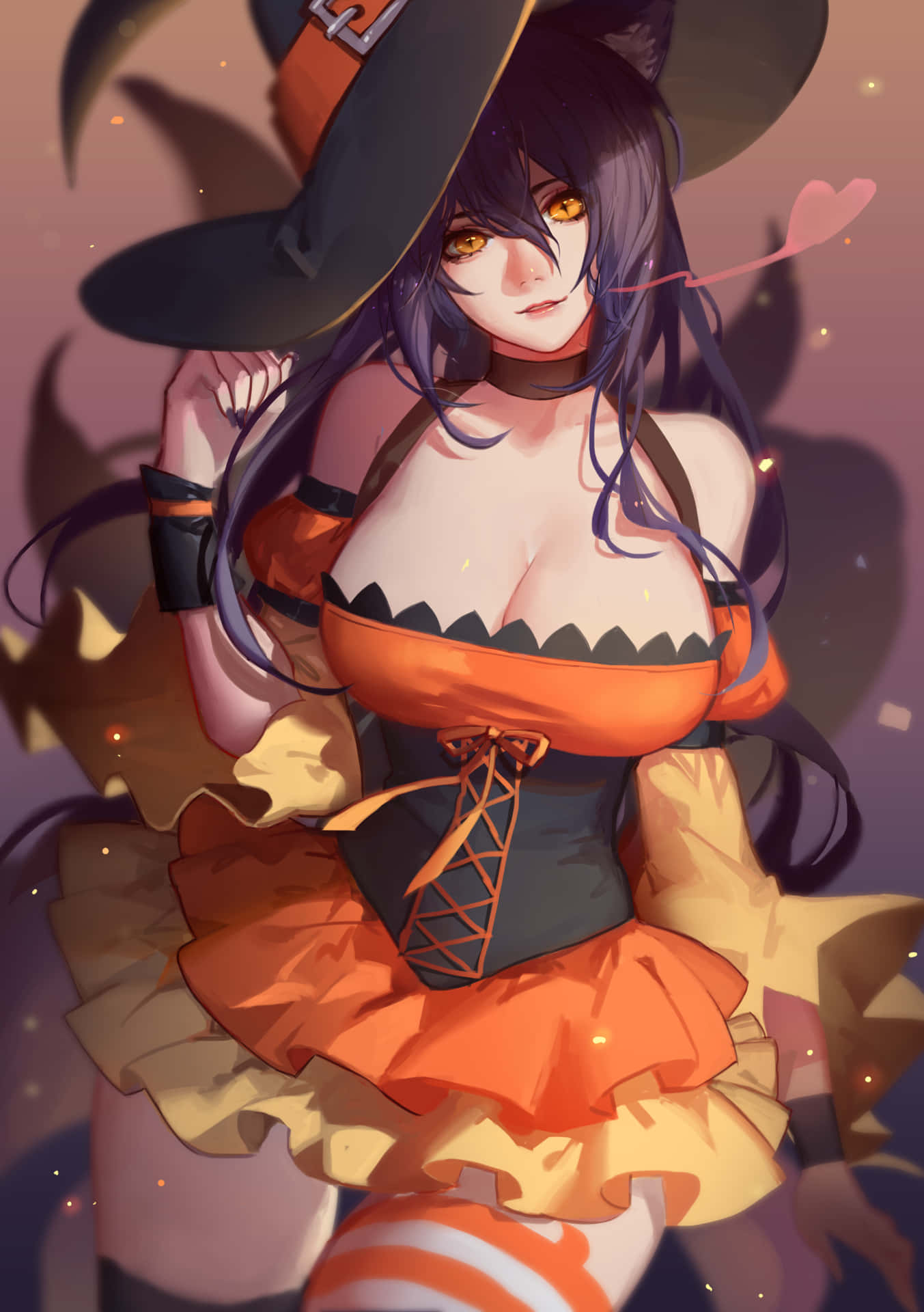 Anime Witch Showing Thigh Wallpaper