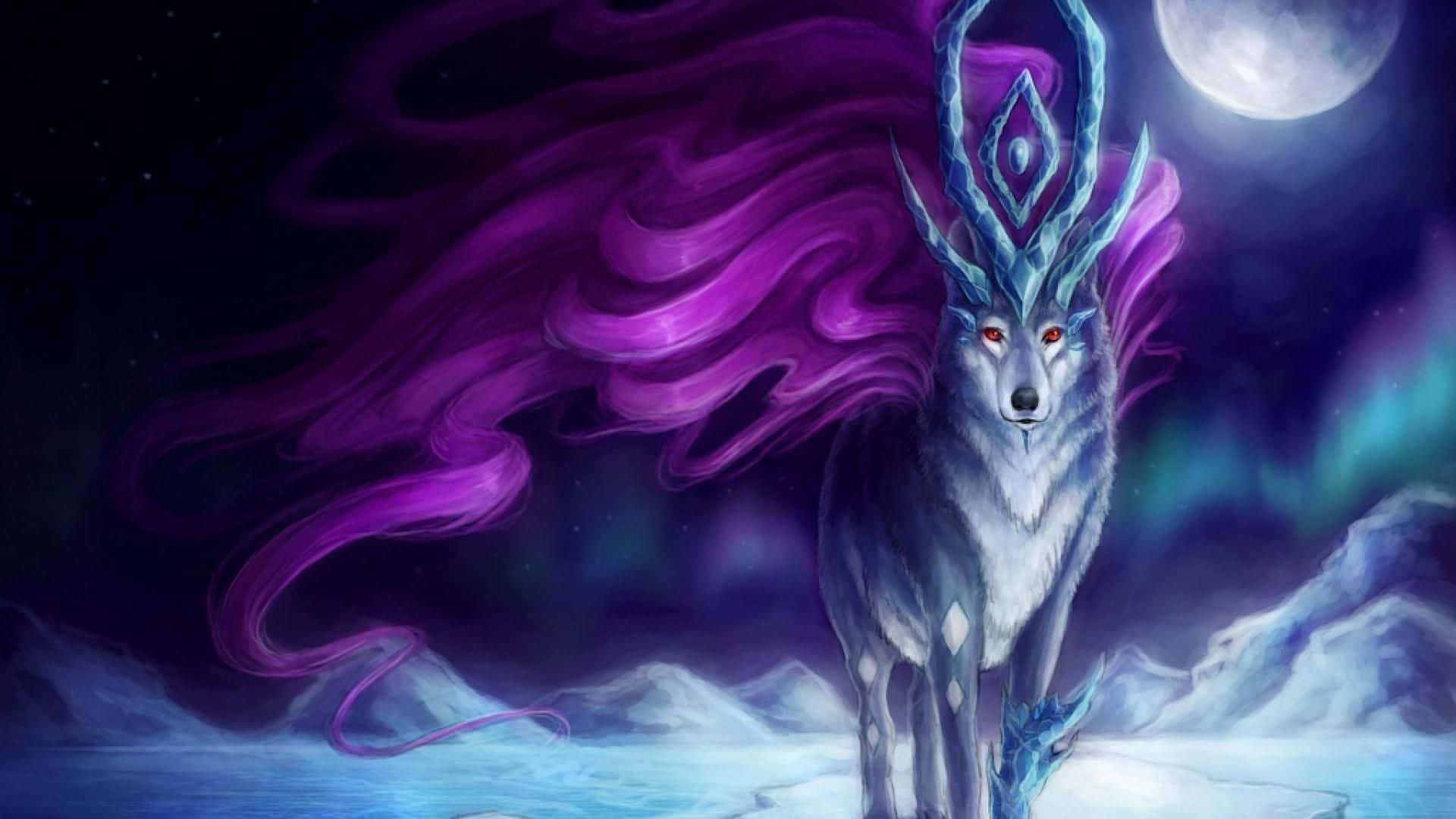 Howling into the Night Wallpaper