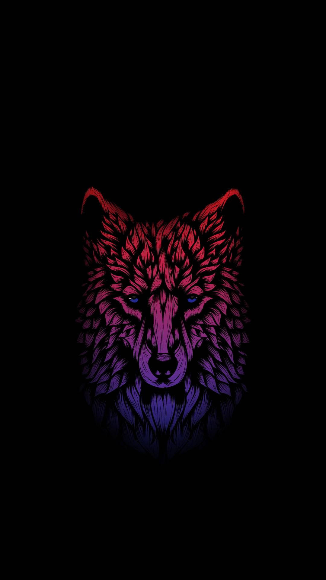 Anime Wolf Pink And Purple Painting Wallpaper