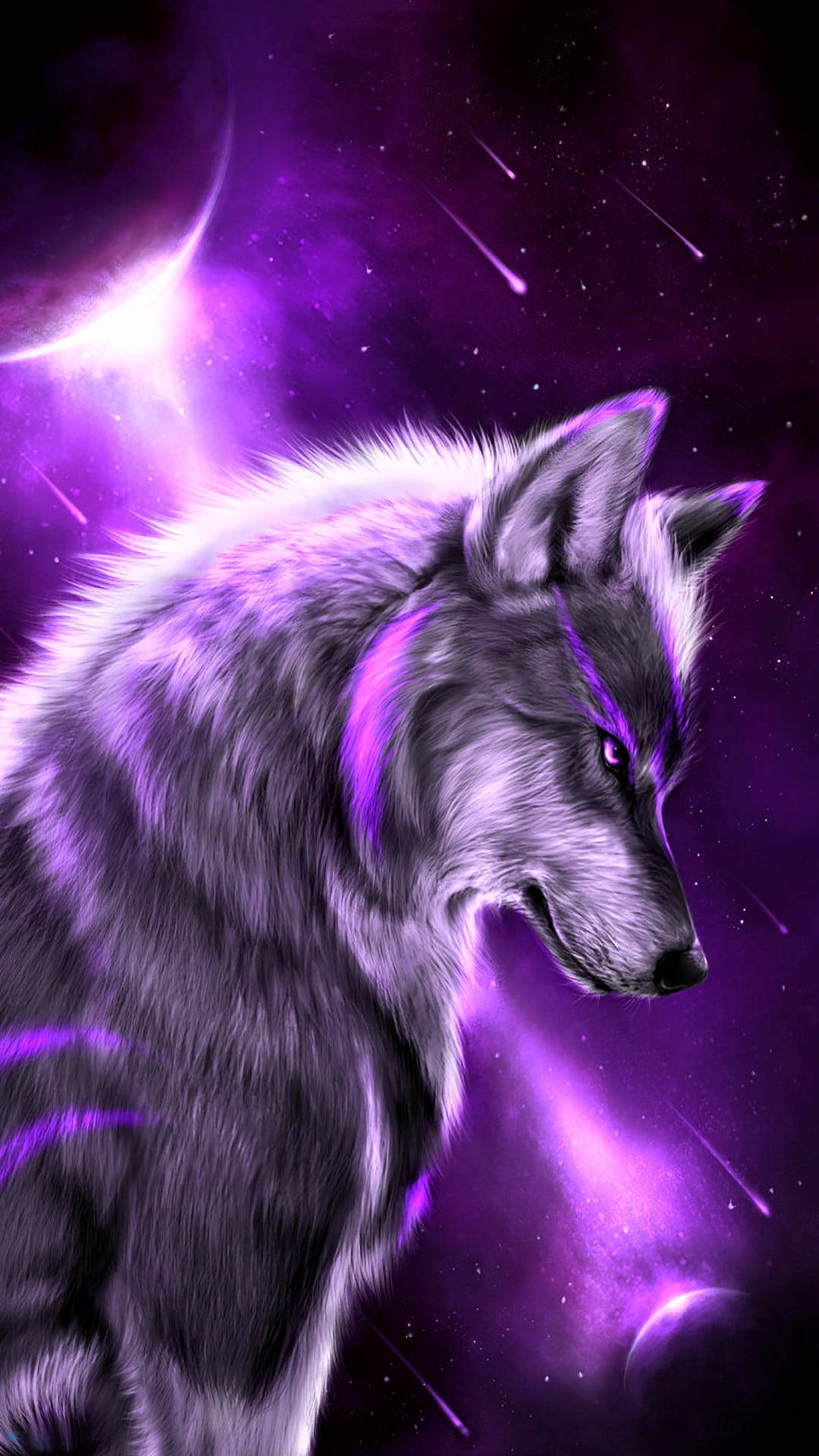 Anime Wolf Purple Aesthetic Galaxy Wallpaper