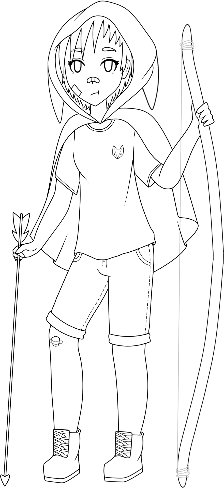 Anime_ Archer_ Lineart PNG