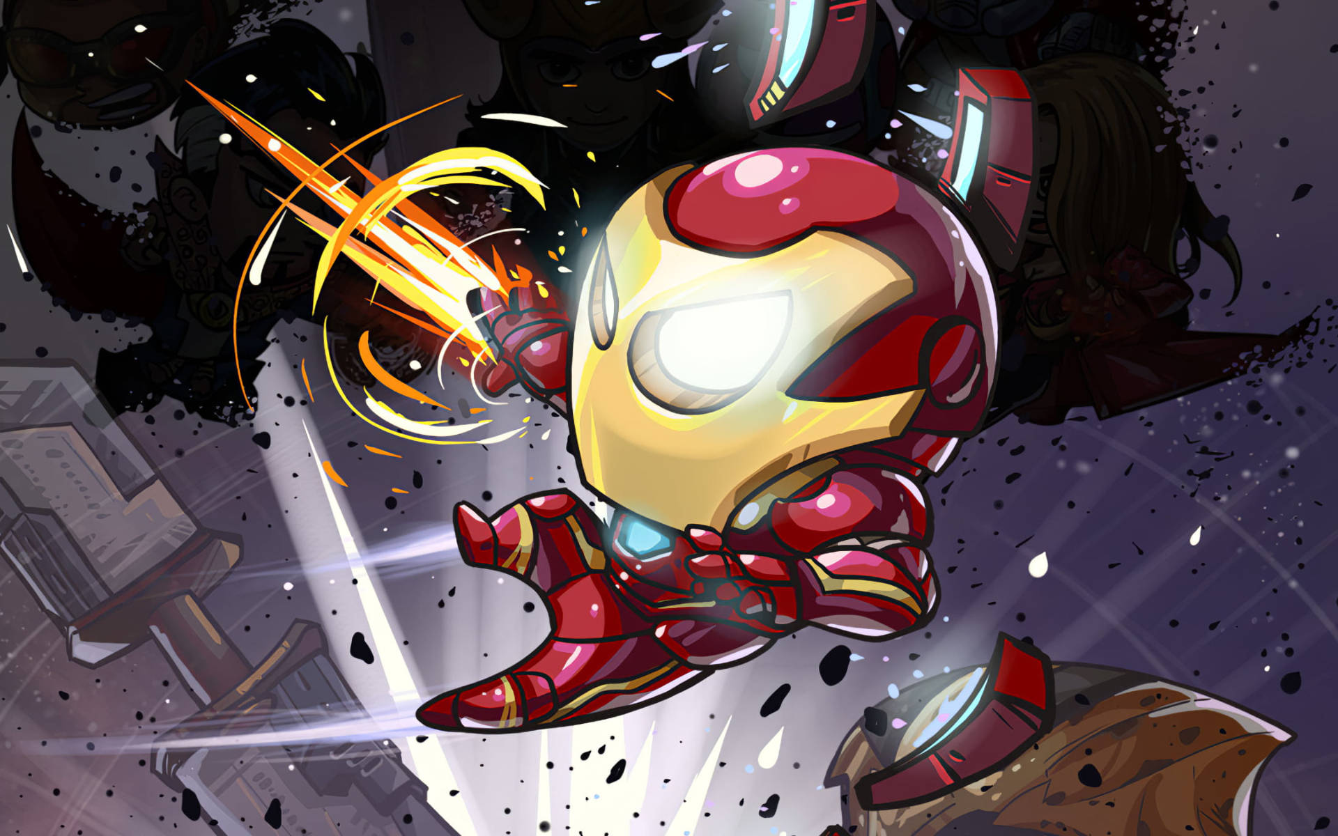 Animeret Tegneserie Iron Man Wallpaper