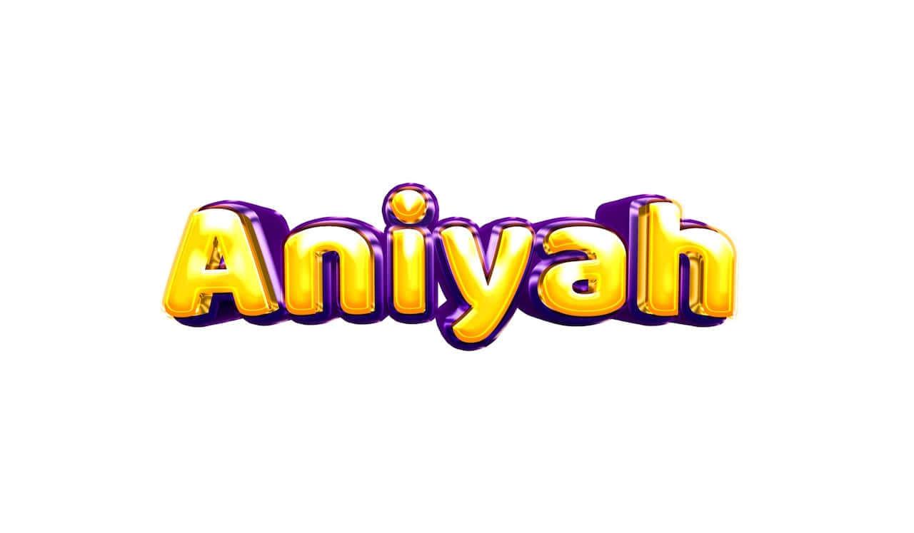 Aniyah3 D Text Design Wallpaper