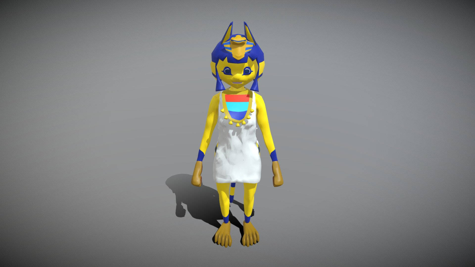 A portrait of the fashionable Ankha in the ever-popular game Animal Crossing Wallpaper