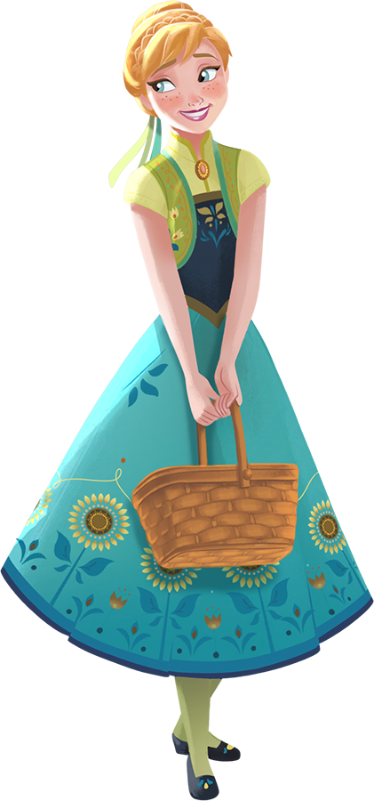 Anna Frozen Character With Basket PNG