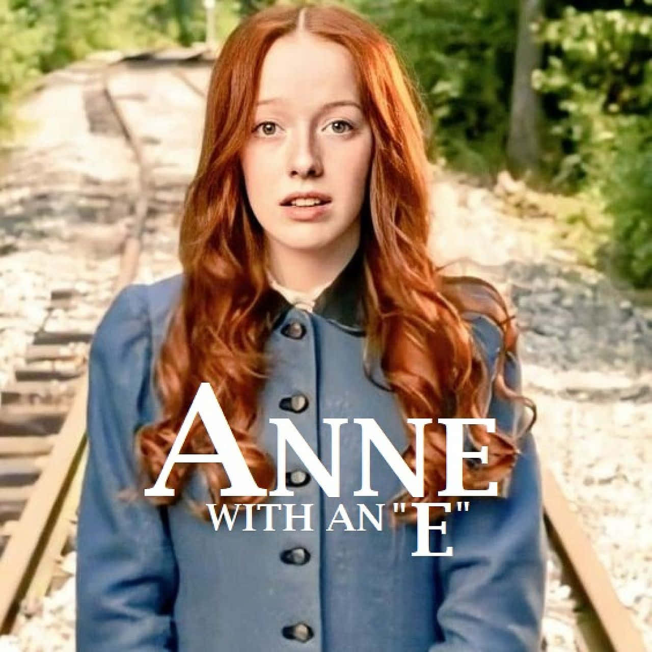 A Young Woman With Red Hair Standing On Train Tracks