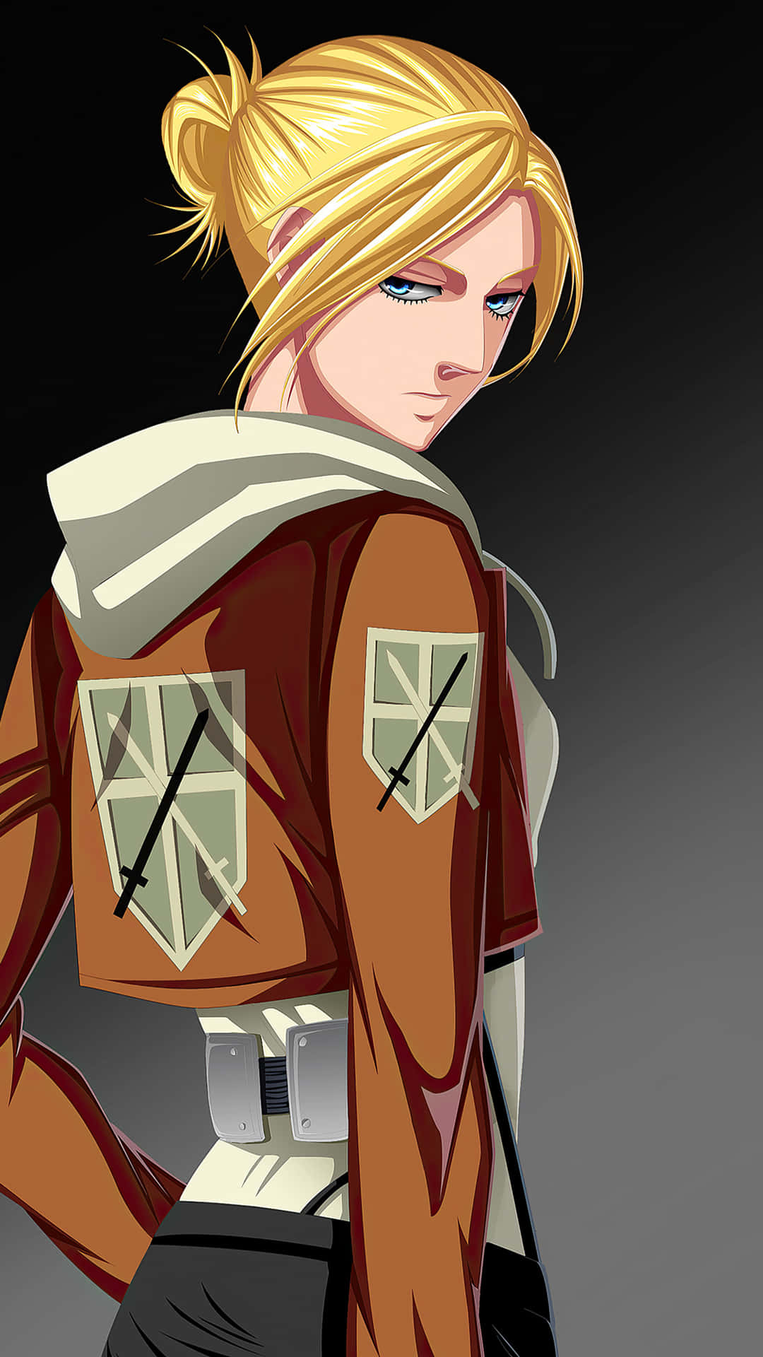 A portrait of Annie Leonhart, the fearless warrior from Attack on Titan Wallpaper