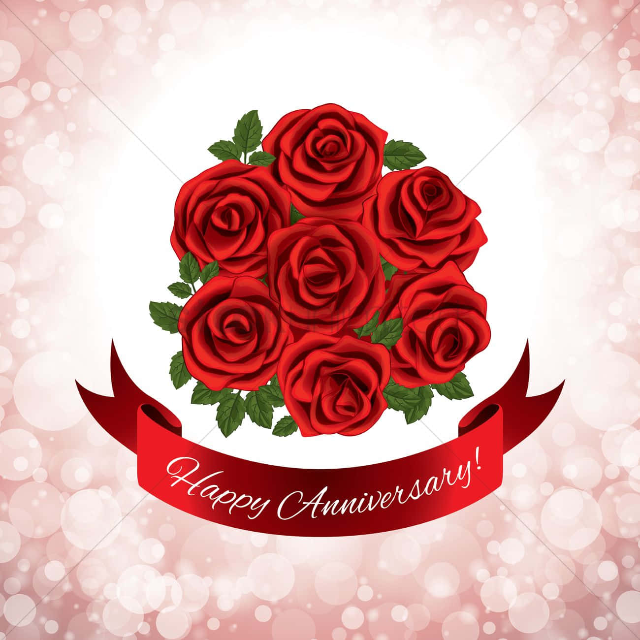 Anniversary Bouquet Of Red Roses Wallpaper