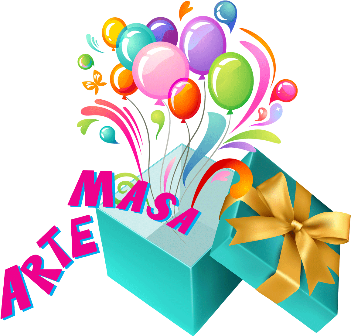 Anniversary Celebration Gift Box Balloons.png PNG