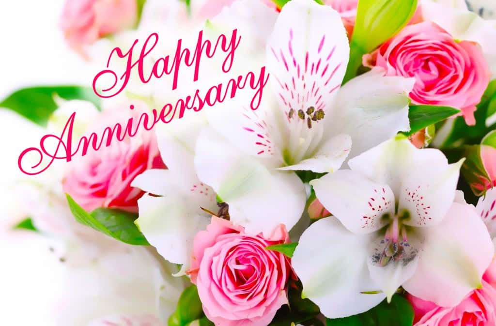 Happy Anniversary Lily Rose Flowers Picture