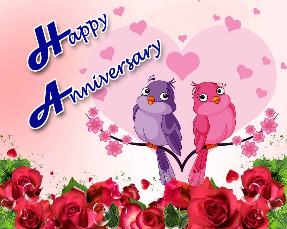 Happy Anniversary Animated Birds Picture