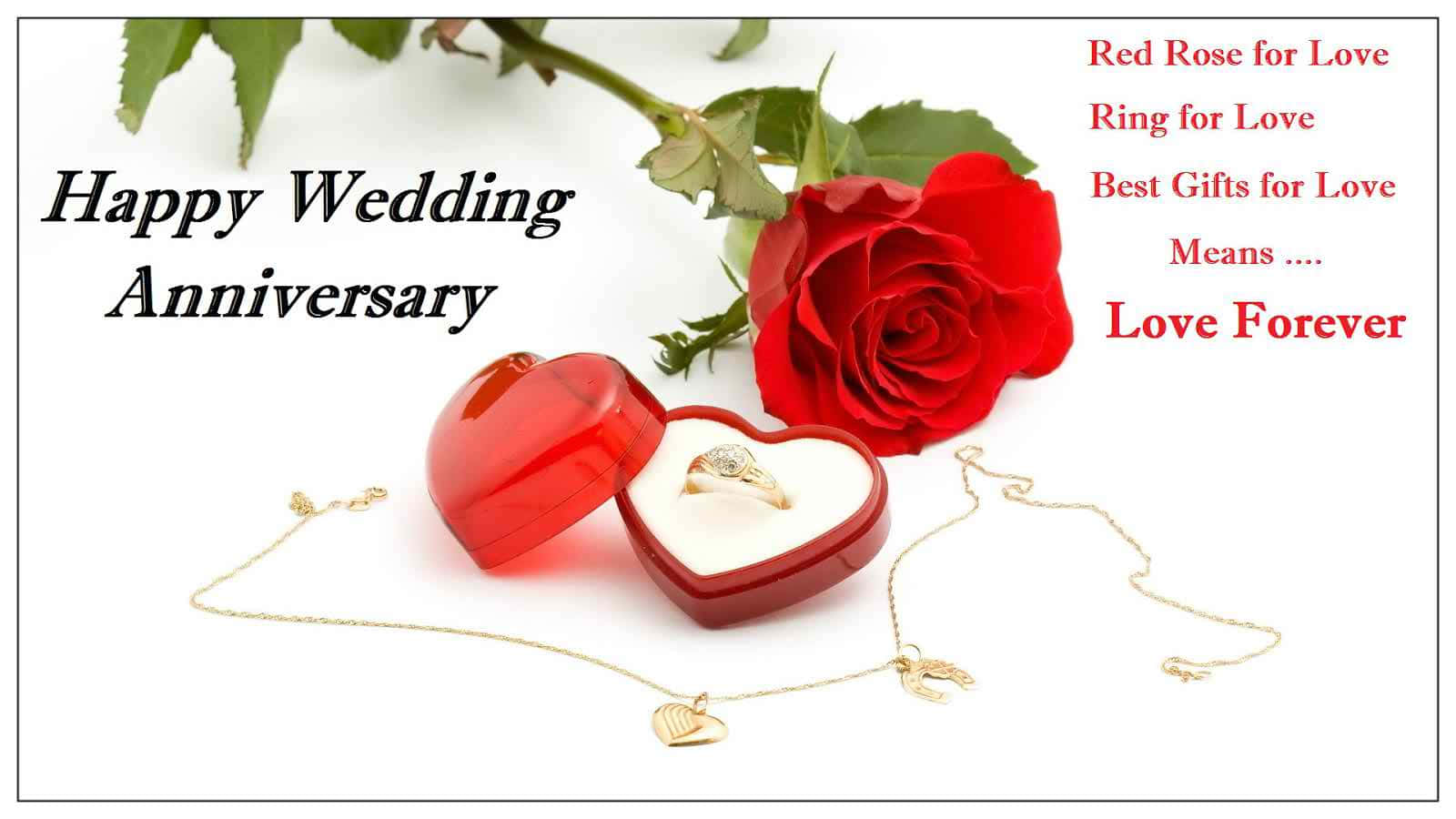 Happy Wedding Anniversary Ring And Necklace Picture