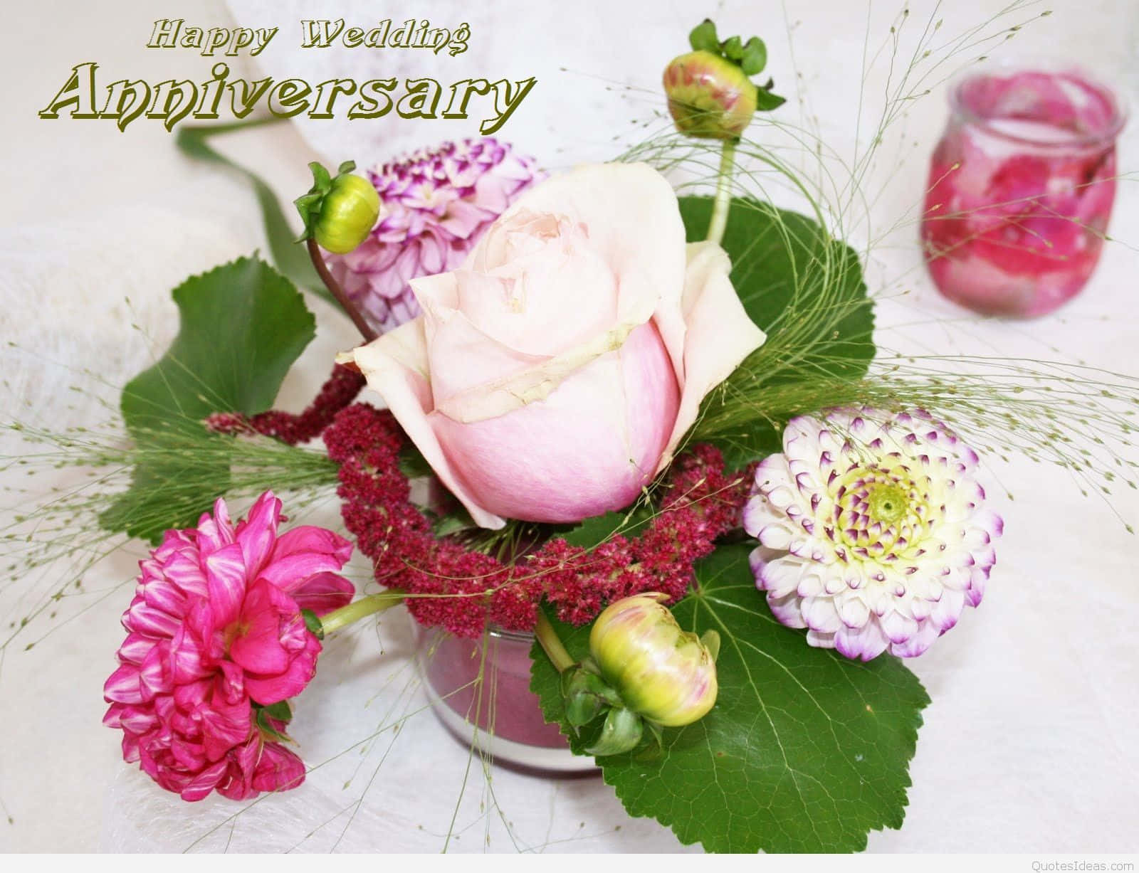 Happy Wedding Anniversary Mixed Flowers Picture