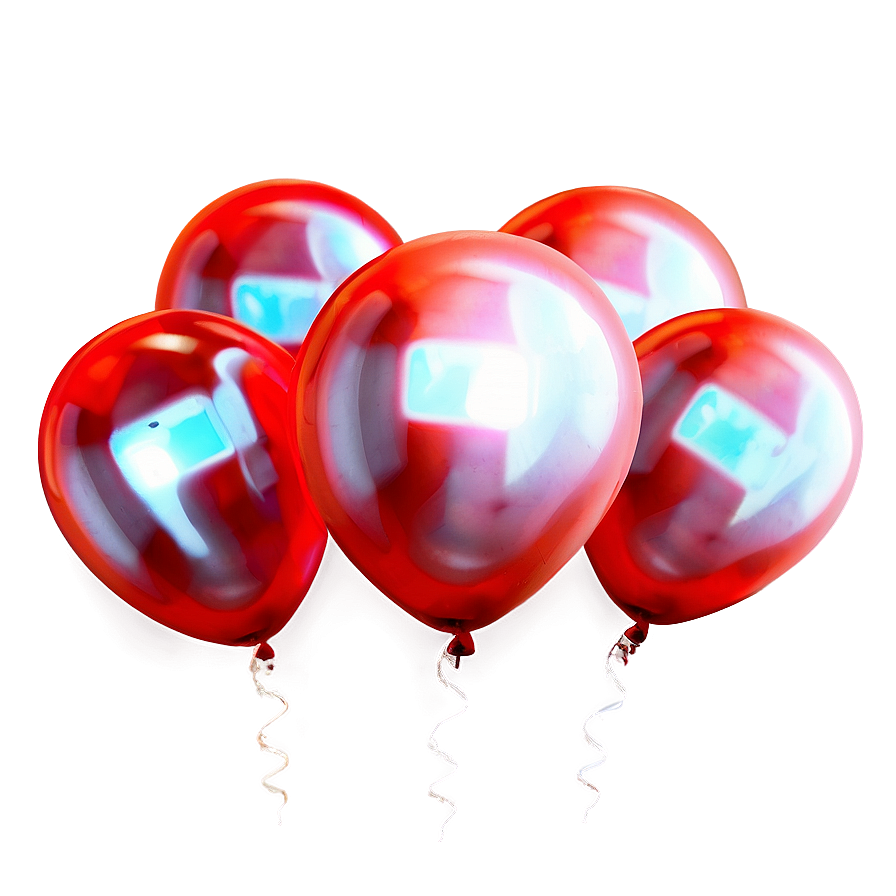 Anniversary Red Balloons Png 06132024 PNG