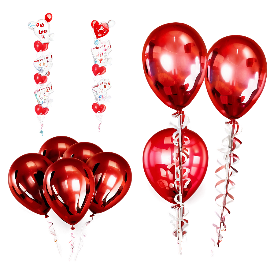 Anniversary Red Balloons Png Gqd PNG