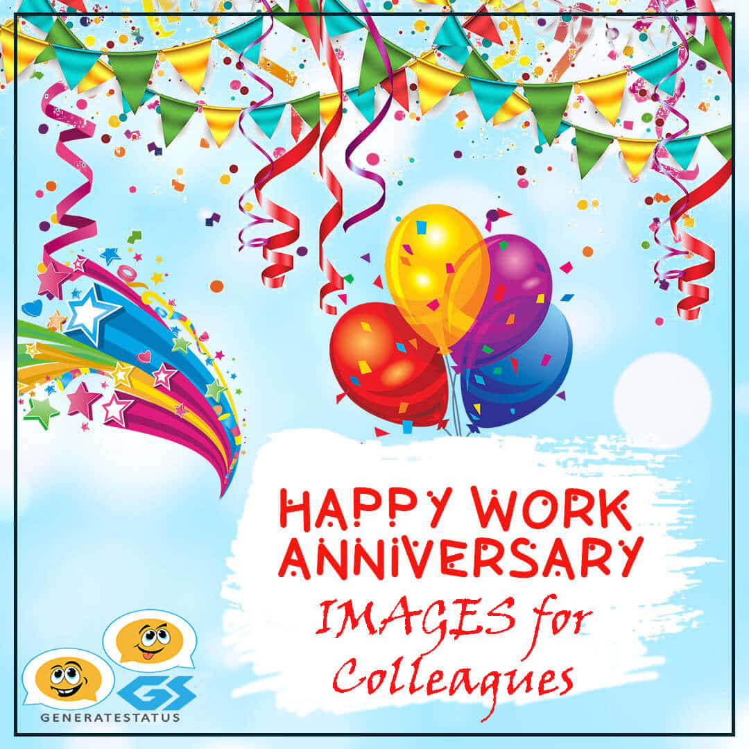 A joyous anniversary celebration marked by vibrant balloons Wallpaper