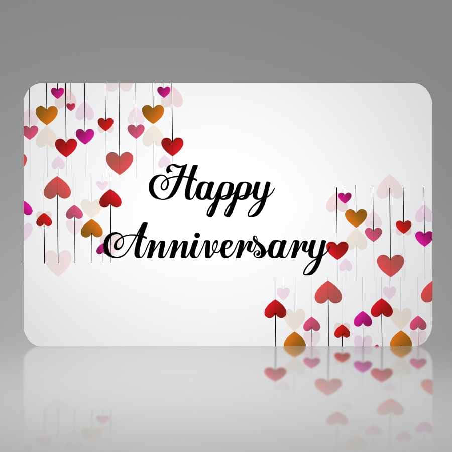 Anniversary With Small Colorful Hearts Wallpaper