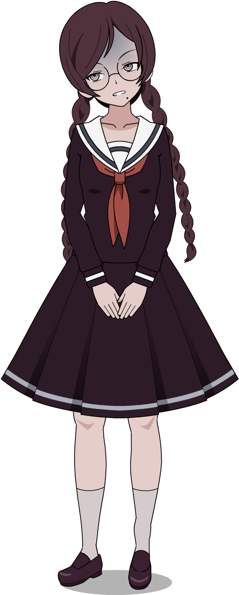 Annoyed Anime Girlin School Uniform PNG