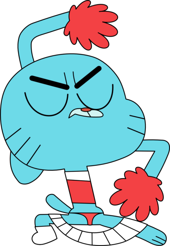 Annoyed Blue Cartoon Character PNG