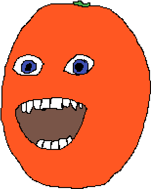 Annoyed Orange Cartoon Expression PNG