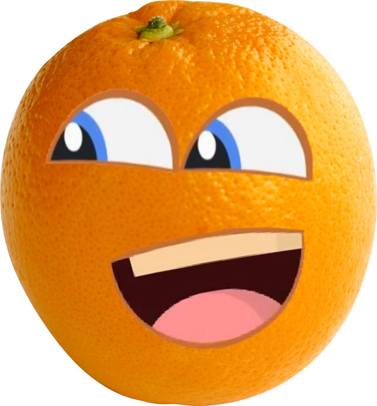 Annoyed Orange Character PNG