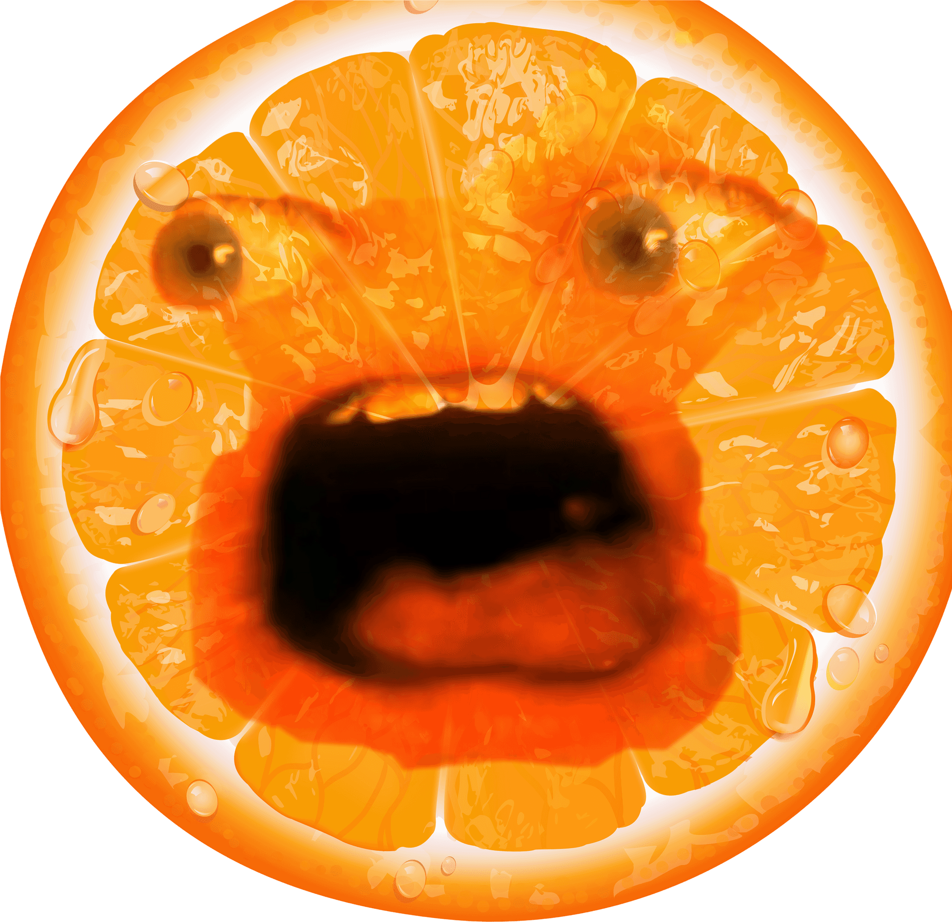Annoyed Orange Expression PNG