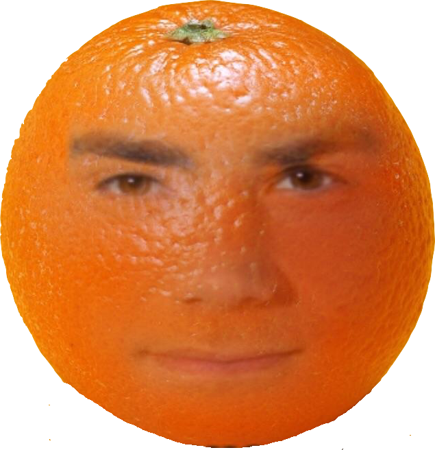 Annoyed Orange Human Face Hybrid PNG