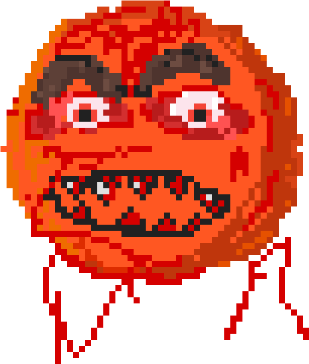 Annoyed Pixel Art Face PNG