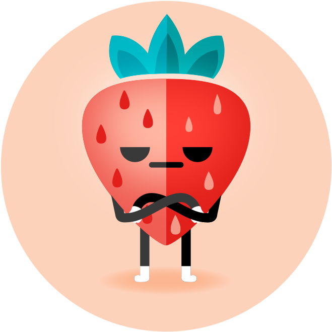 Annoyed Strawberry Character PNG