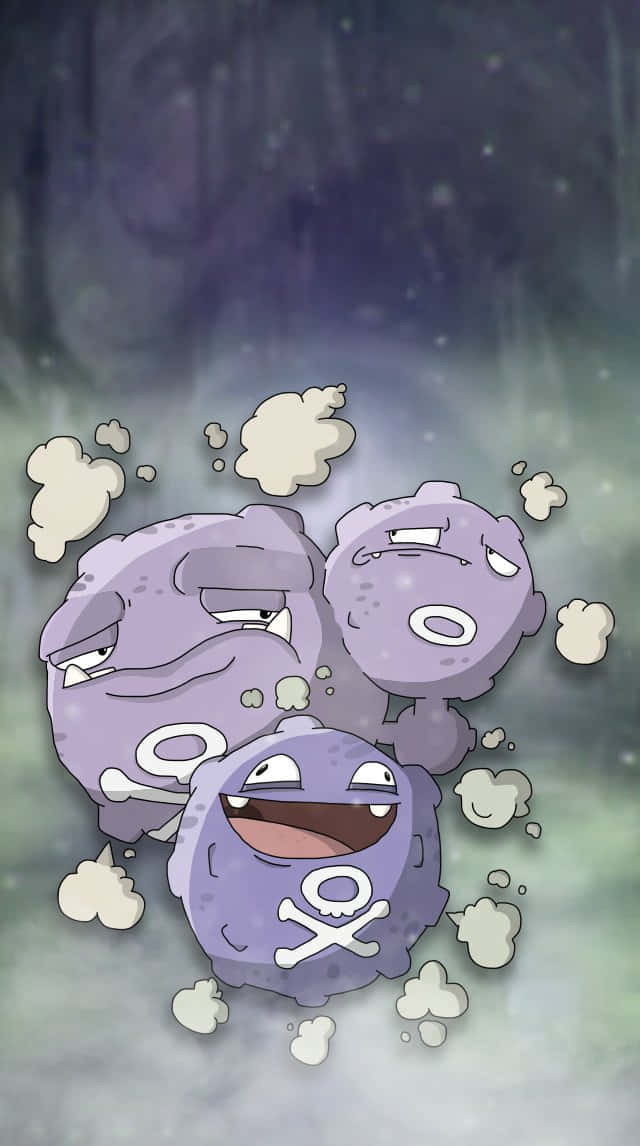 Annoyed Weezing With Koffing Wallpaper